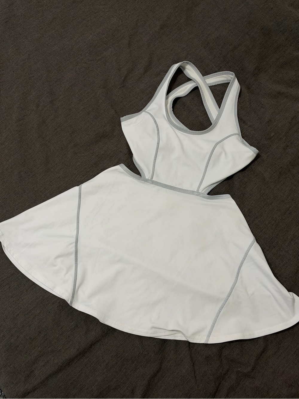 Free people Women's White Athletic Dress with Grey Trim